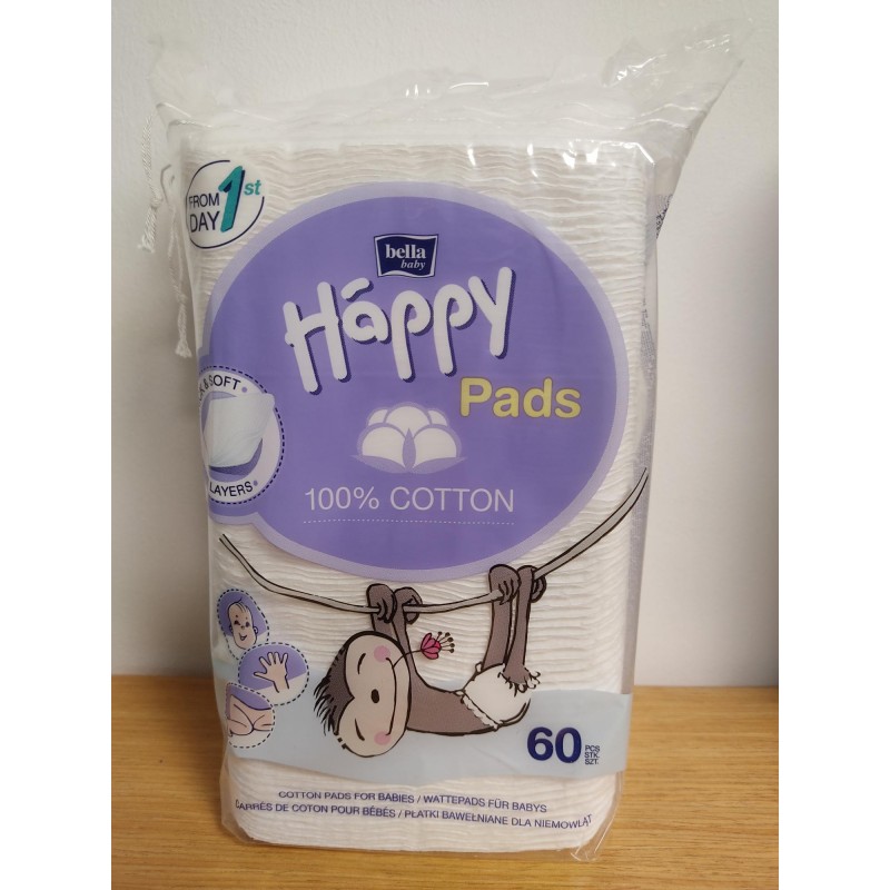 Happy Carrés de coton pour bébés 60 pièces